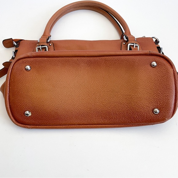 Vintage Heshe Tan Pebbled Leather Satchel Shoulder Bag - Picture 5 of 8